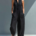 Mouwloze Jumpsuit "Anna" – Zwart Minimalistisch