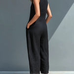 Mouwloze Jumpsuit "Anna" – Zwart Minimalistisch
