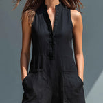 Mouwloze Jumpsuit "Anna" – Zwart Minimalistisch