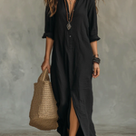 Robe Longue Ample "Martha" – À Boutons