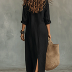 Robe Longue Ample "Martha" – À Boutons