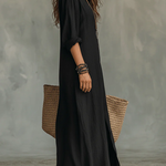 Robe Longue Ample "Martha" – À Boutons