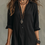 Robe Longue Ample "Martha" – À Boutons