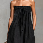 Combinaison Bustier "Paulina" – Noire à Nœud