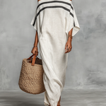 Off-Shoulder Maxikleed "Mia" – Wit met Vleermuismouwen