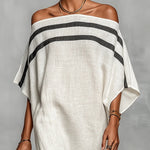 Off-Shoulder Maxikleed "Mia" – Wit met Vleermuismouwen