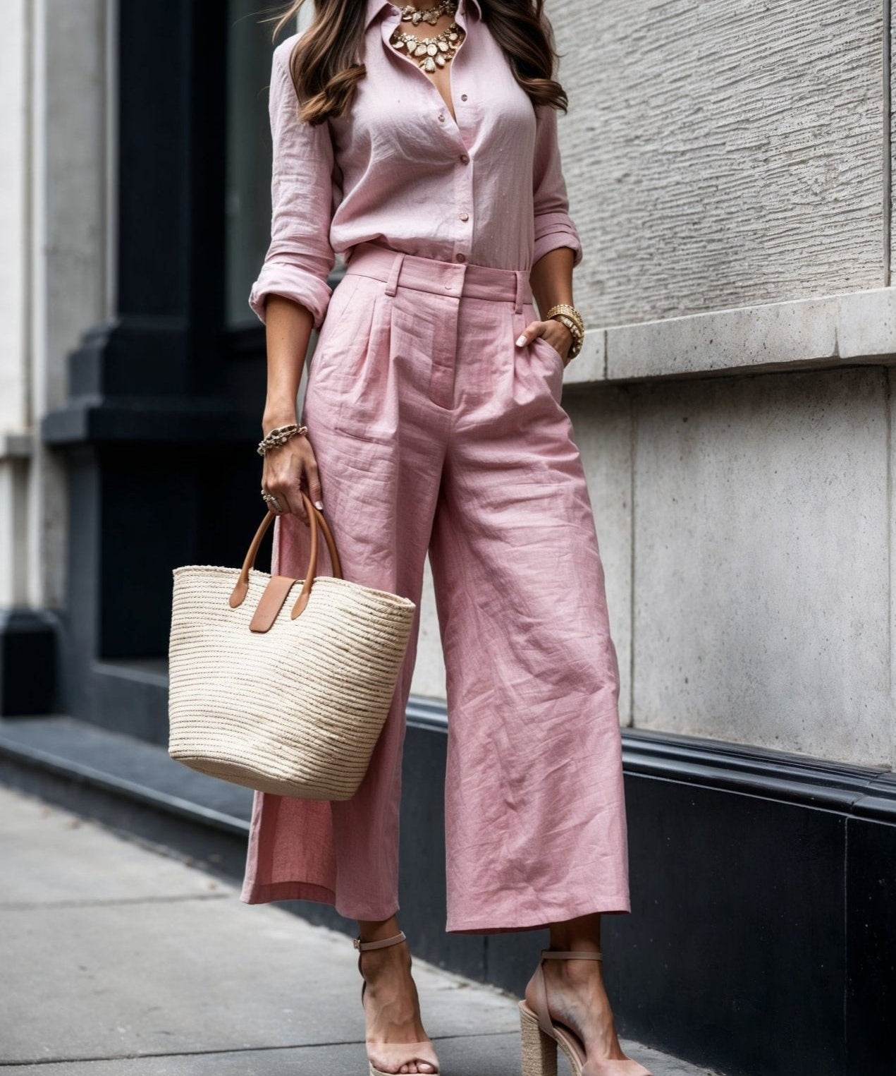 Ensemble "Isadora" – Casual chic en rose