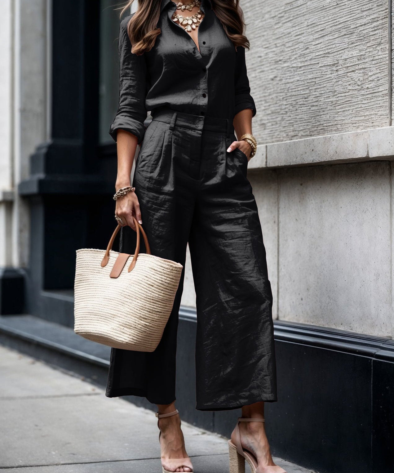 Ensemble "Isadora" – Casual chic en rose