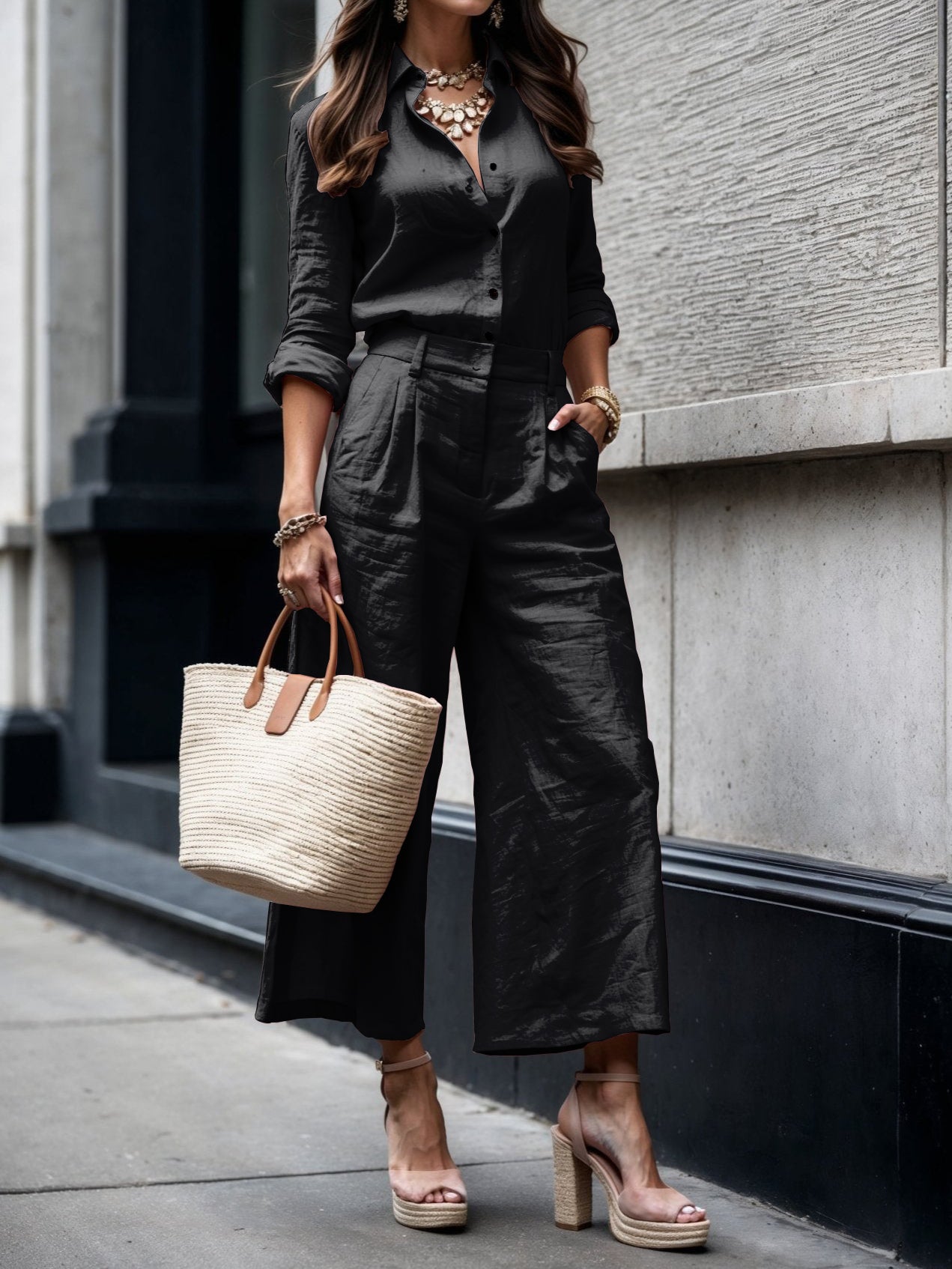 Ensemble "Isadora" – Casual chic en rose