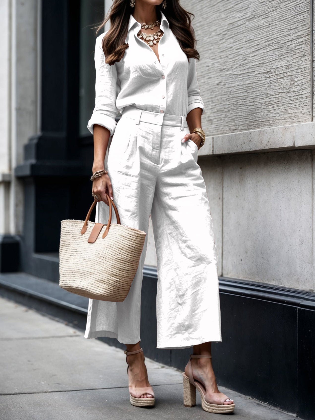 Ensemble "Isadora" – Casual chic en rose