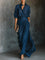 Robe Longue "Leni" – Bleu Foncé à Manches Longues