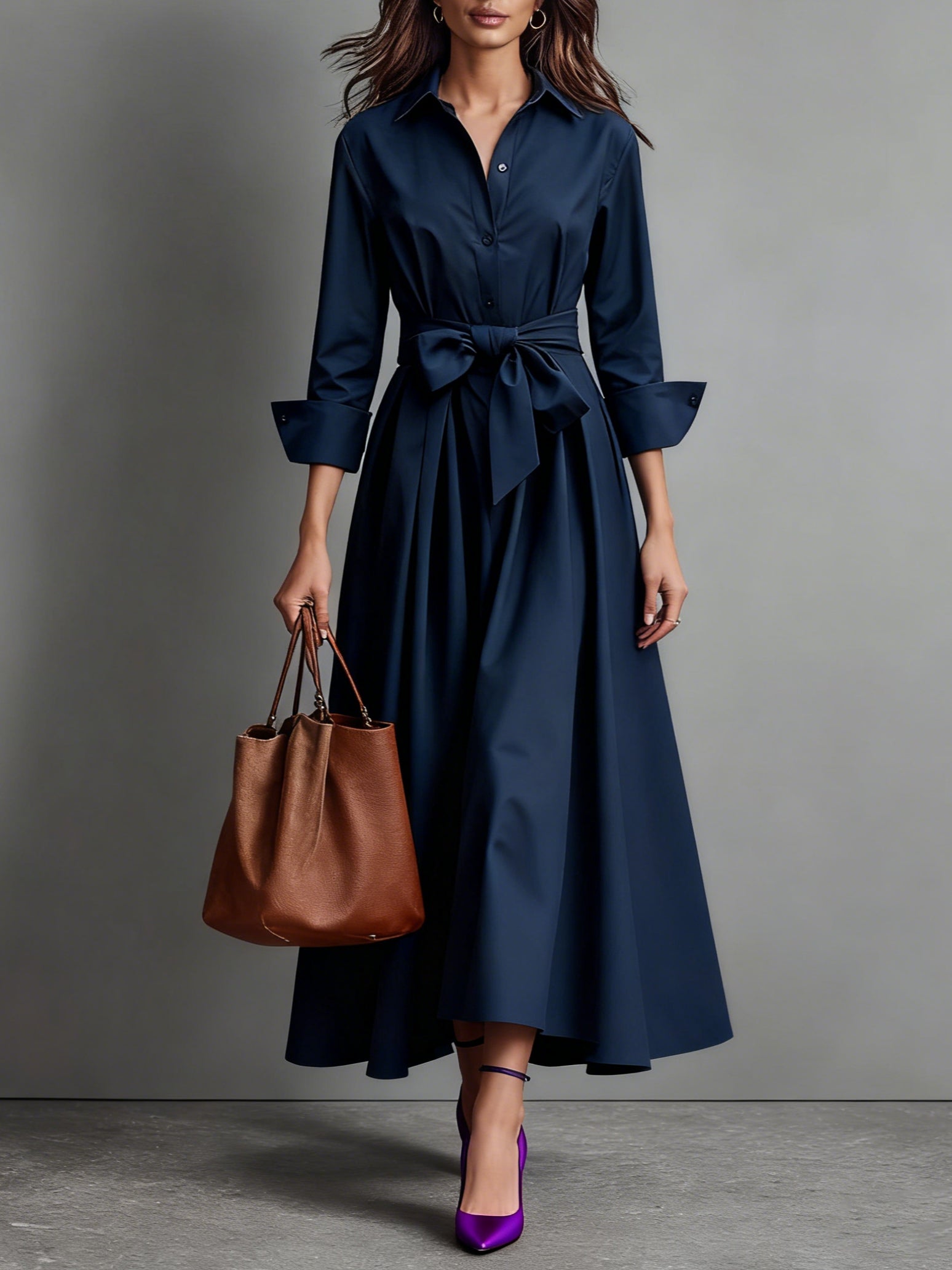 Maxikleed "Frieda" – Met Strikdetail