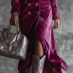 Robe Blazer "Vera" – Velours Lilas Longue