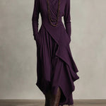 Maxi-Tuniekkleed "Laura" – Asymmetrisch Paars & Zwart