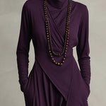 Maxi-Tuniekkleed "Laura" – Asymmetrisch Paars & Zwart