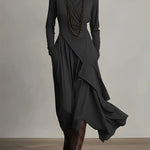 Maxi-Tuniekkleed "Laura" – Asymmetrisch Paars & Zwart