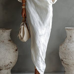 Robe Longue Asymétrique "Lina" – Blanche
