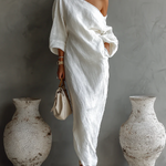 Robe Longue Asymétrique "Lina" – Blanche