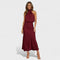 Robe en satin "Antonia" – Col montant