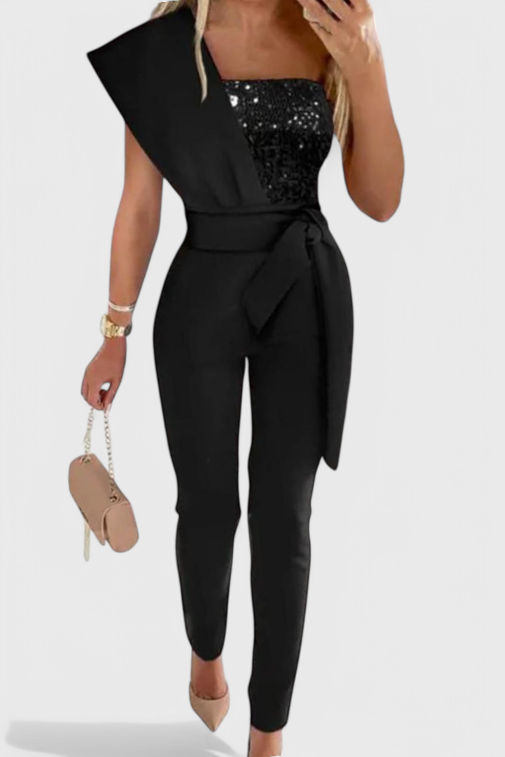One-Shoulder Pailletten Jumpsuit "Franziska"