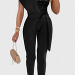 One-Shoulder Pailletten Jumpsuit "Franziska"
