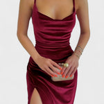 Robe en velours "Mia" – Fendue