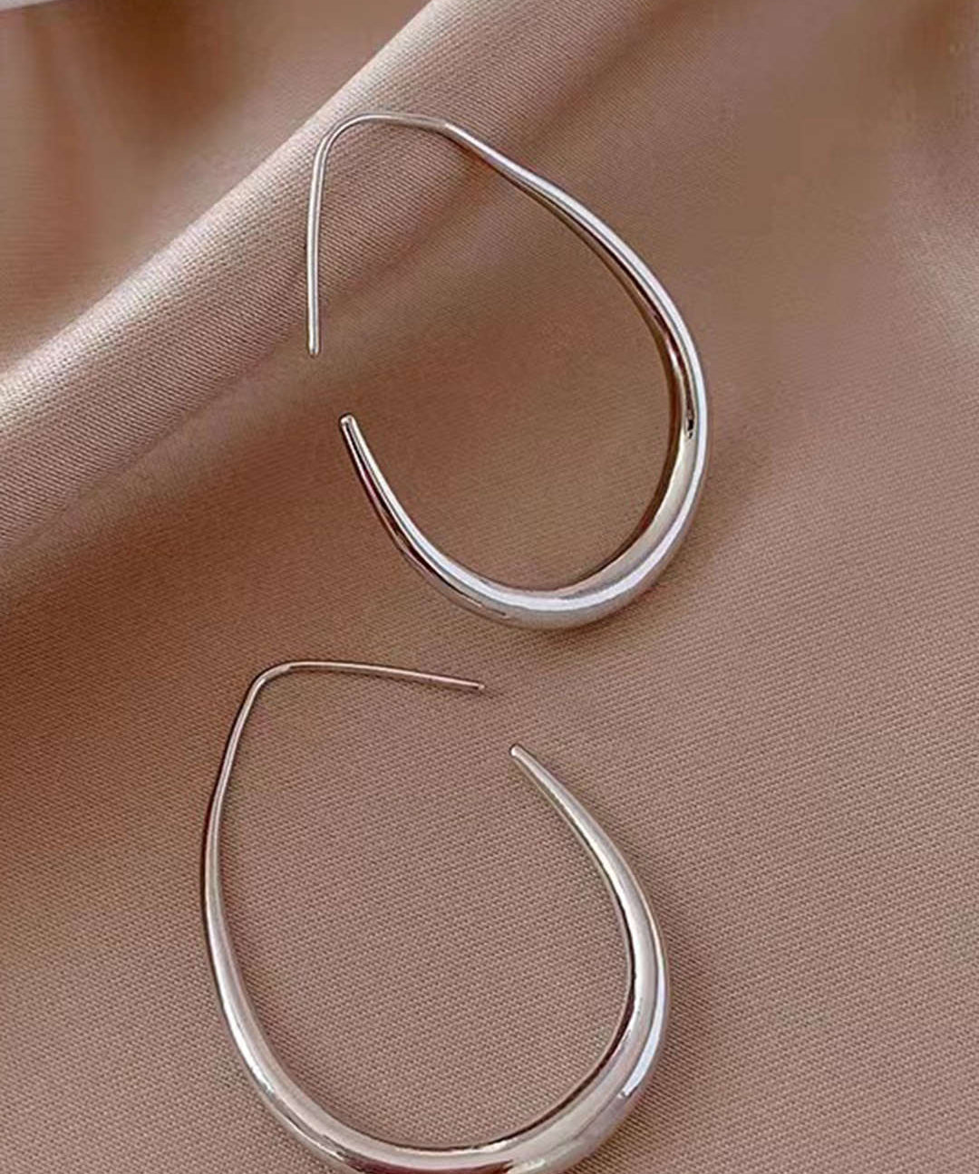 Boucles d'oreilles – Métal ovale