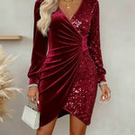 Robe Midi "Luise" – Velours & Paillettes