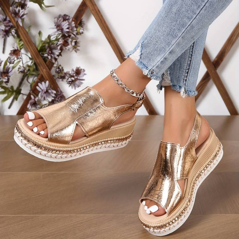Orthopedische Sandalen "Renate" – Goud & Zilver