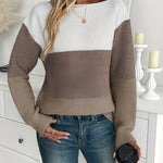 Pull "Ingrid" – Épaules Dénudées Color Block