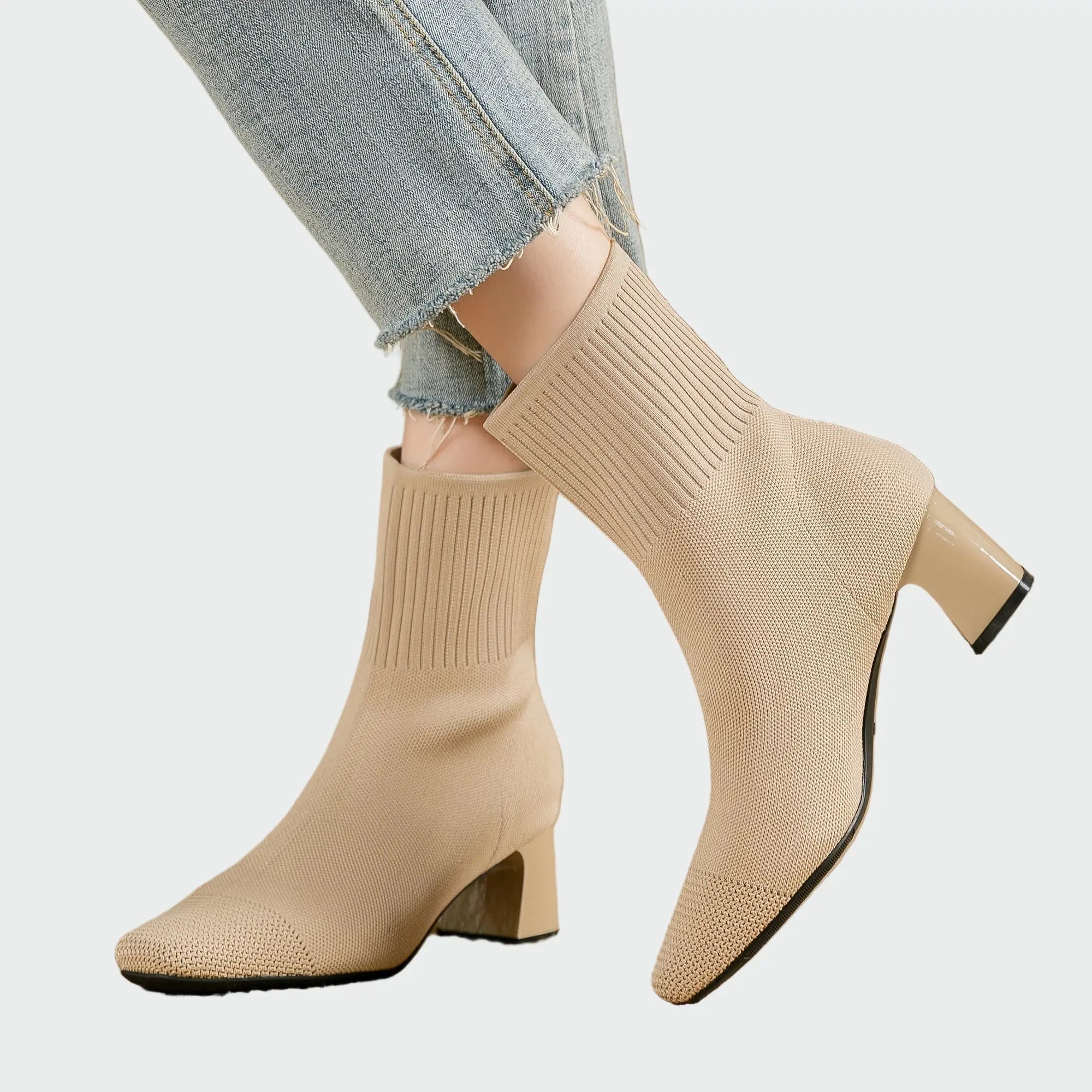 Pumps – Stretchstof met Blokhak