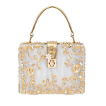 Sac "Stefanie" – Acrylique à fleurs dorées