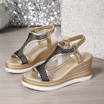 Sandales compensées "Marie-Luise" – Mesh & verni