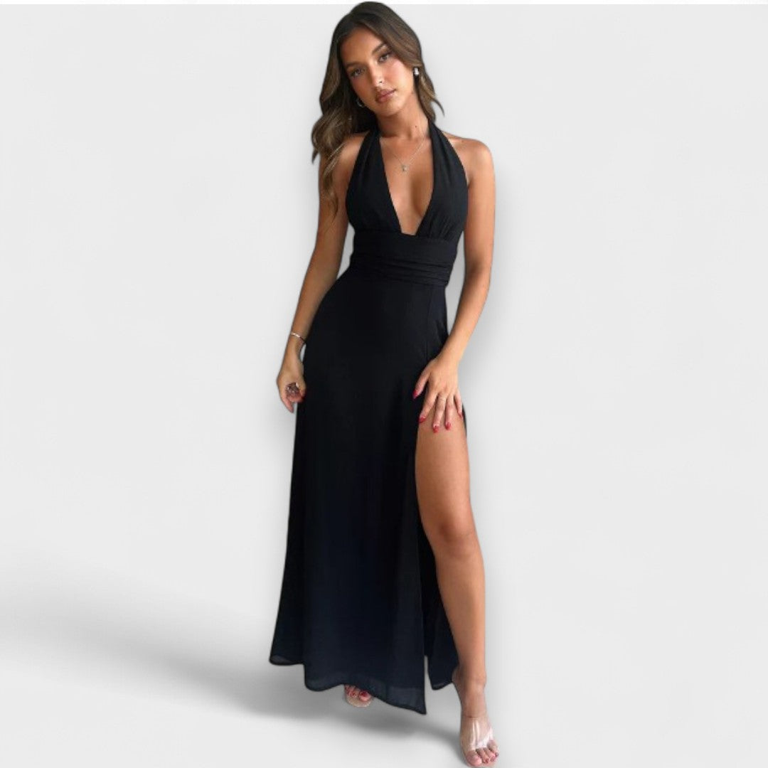 Vloeiend Kleed "Regina" – Elegant met Split