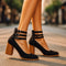 Hakschoenen "Sofia" – Blokhak & Drie Bandjes