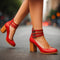 Hakschoenen "Sofia" – Blokhak & Drie Bandjes