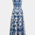 Bloemenkleed "Amelie" – Blauw & Wit Porselein