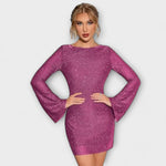 Paillettenkleed – Open Rug & Lange Mouwen