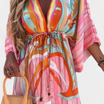 Maxikleed "Ida" – Regenboogprint met V-Hals