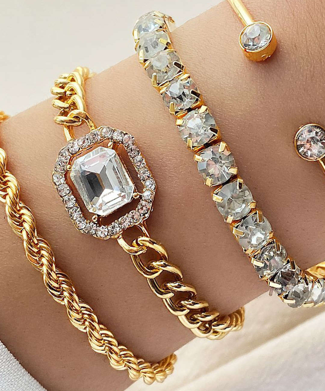 Set de bracelets à clous – Or