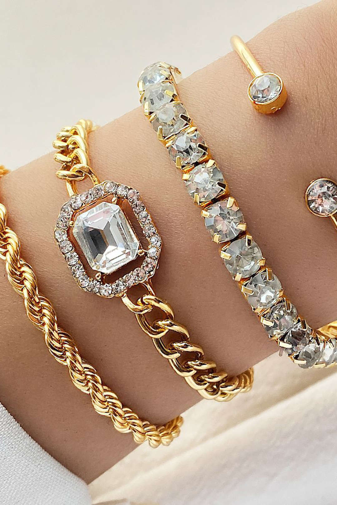 Set de bracelets à clous – Or