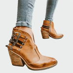 Schoenen met Hak – Retro Leer met Gespen
