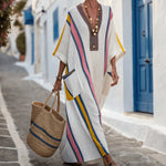Robe Caftan "Katrin" – Rayures joyeuses