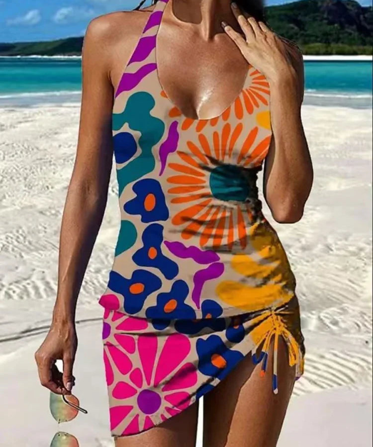 Tankini "Kerstin" – Imprimé floral avec shorty