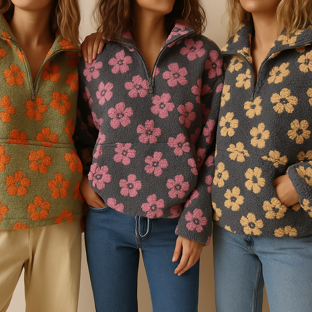 Fleece Top "Ella" – Bloemenmotief