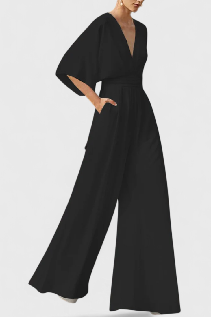 Lange Jumpsuit "Liesl" – V-hals & Capemouwen