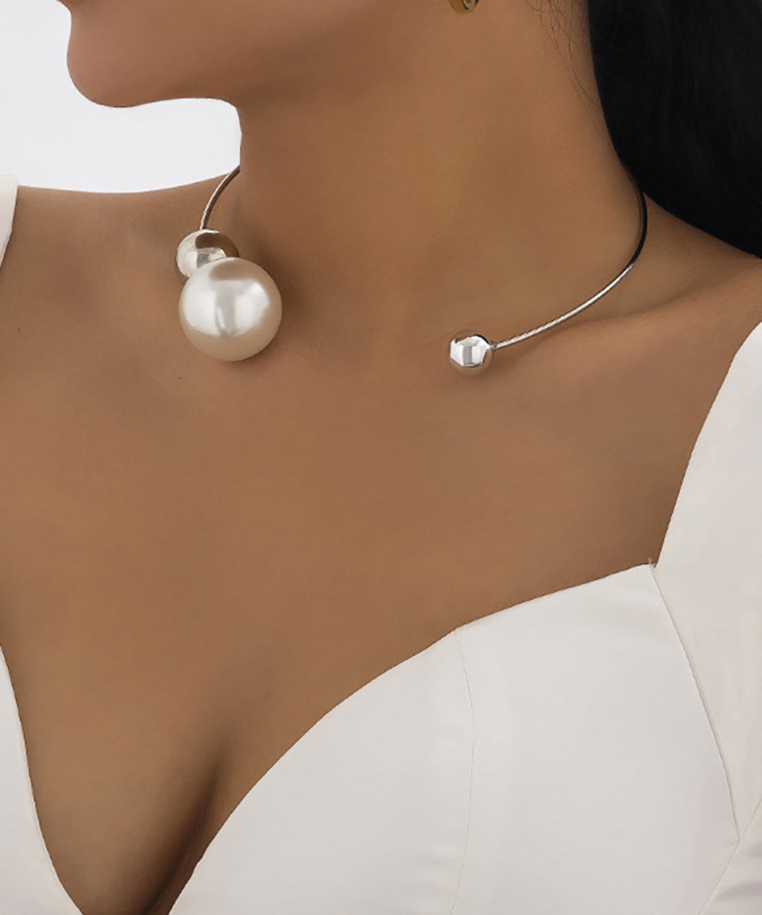 Collier – Perles métalliques
