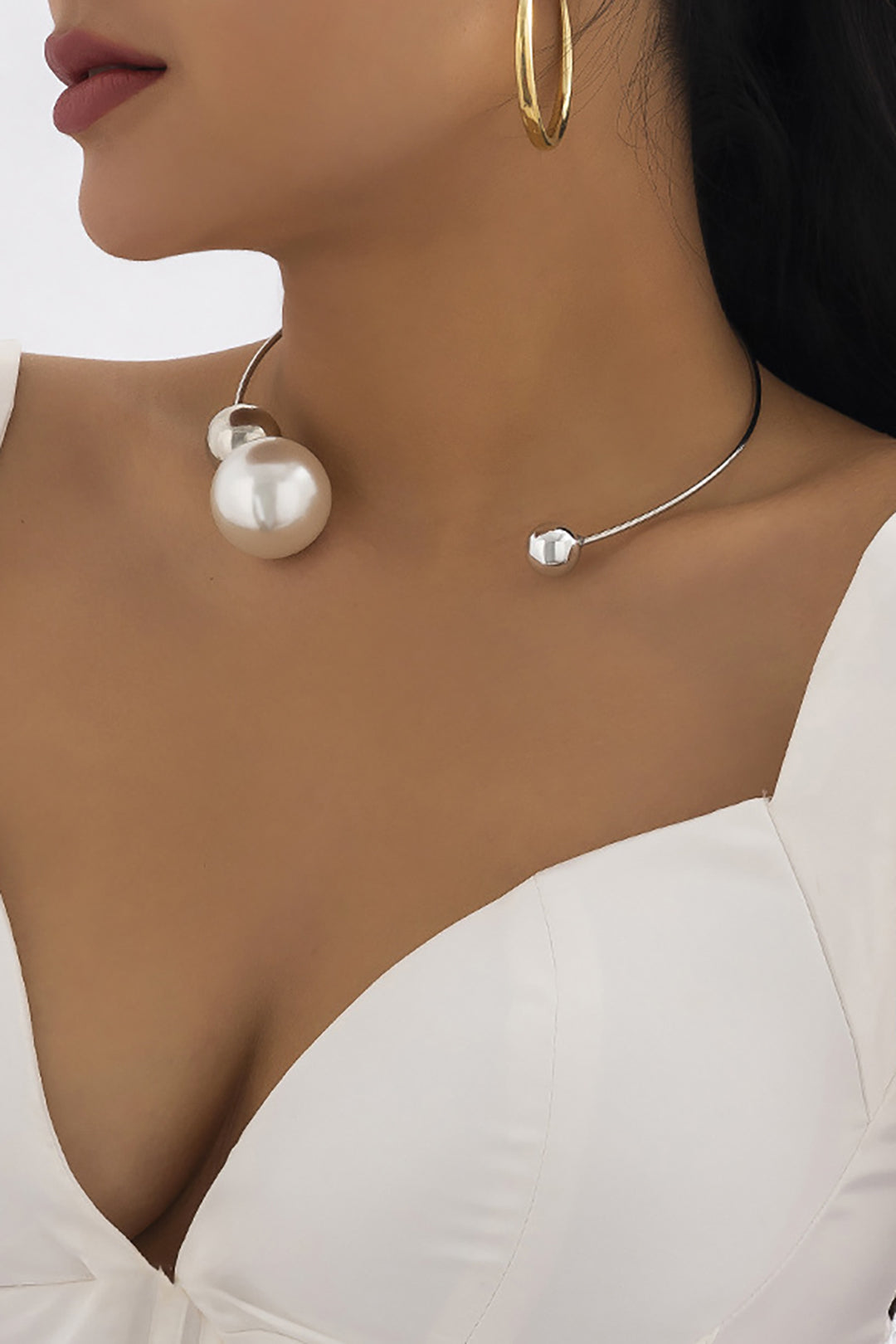 Collier – Perles métalliques