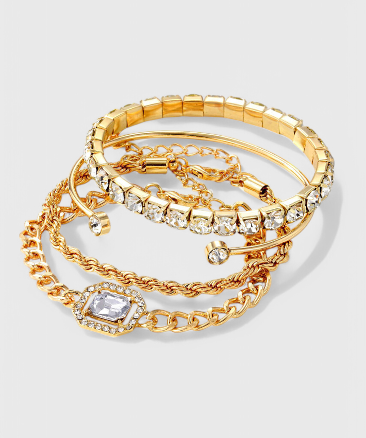 Set de bracelets à clous – Or