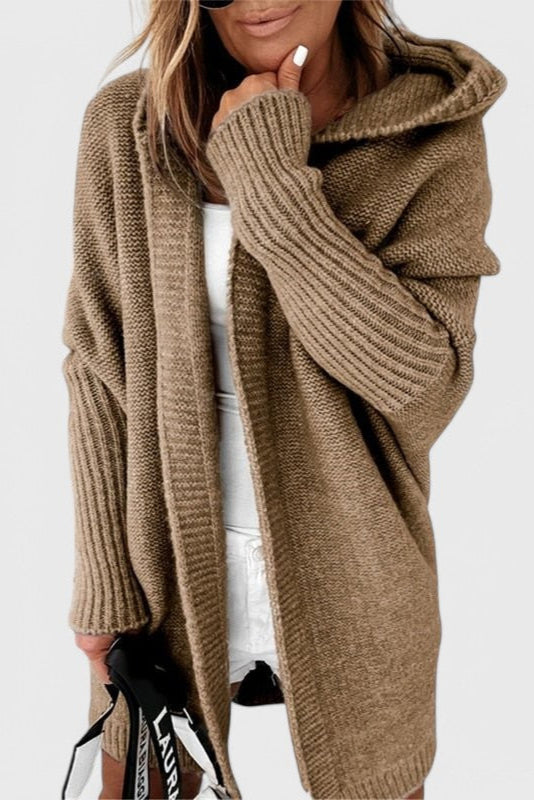 Oversized Gebreide Cardigan met Kap